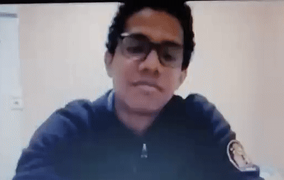 Juan during a video call in April 2020