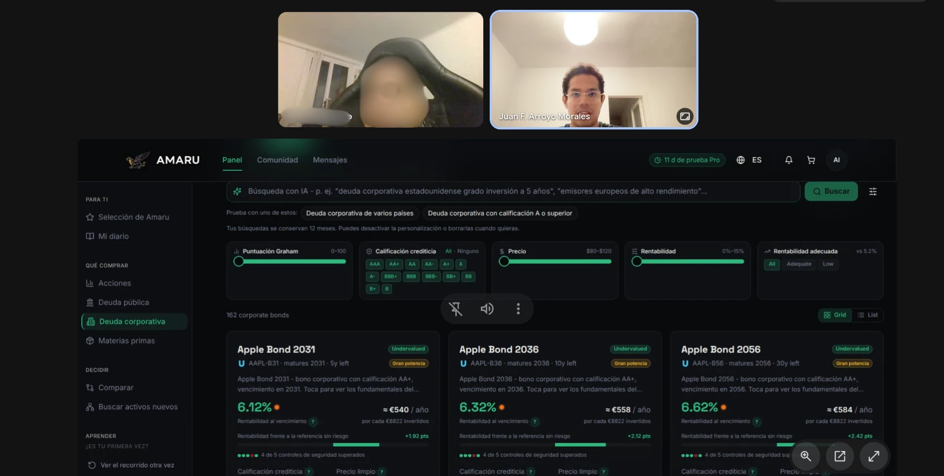 An intermediate user interacts live with the main panel