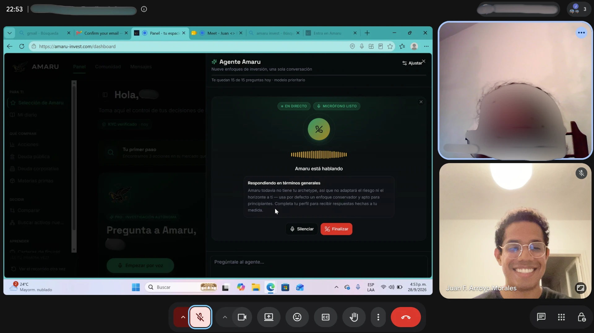 A senior beginner user (60+) tries Amaru Agent for the first time