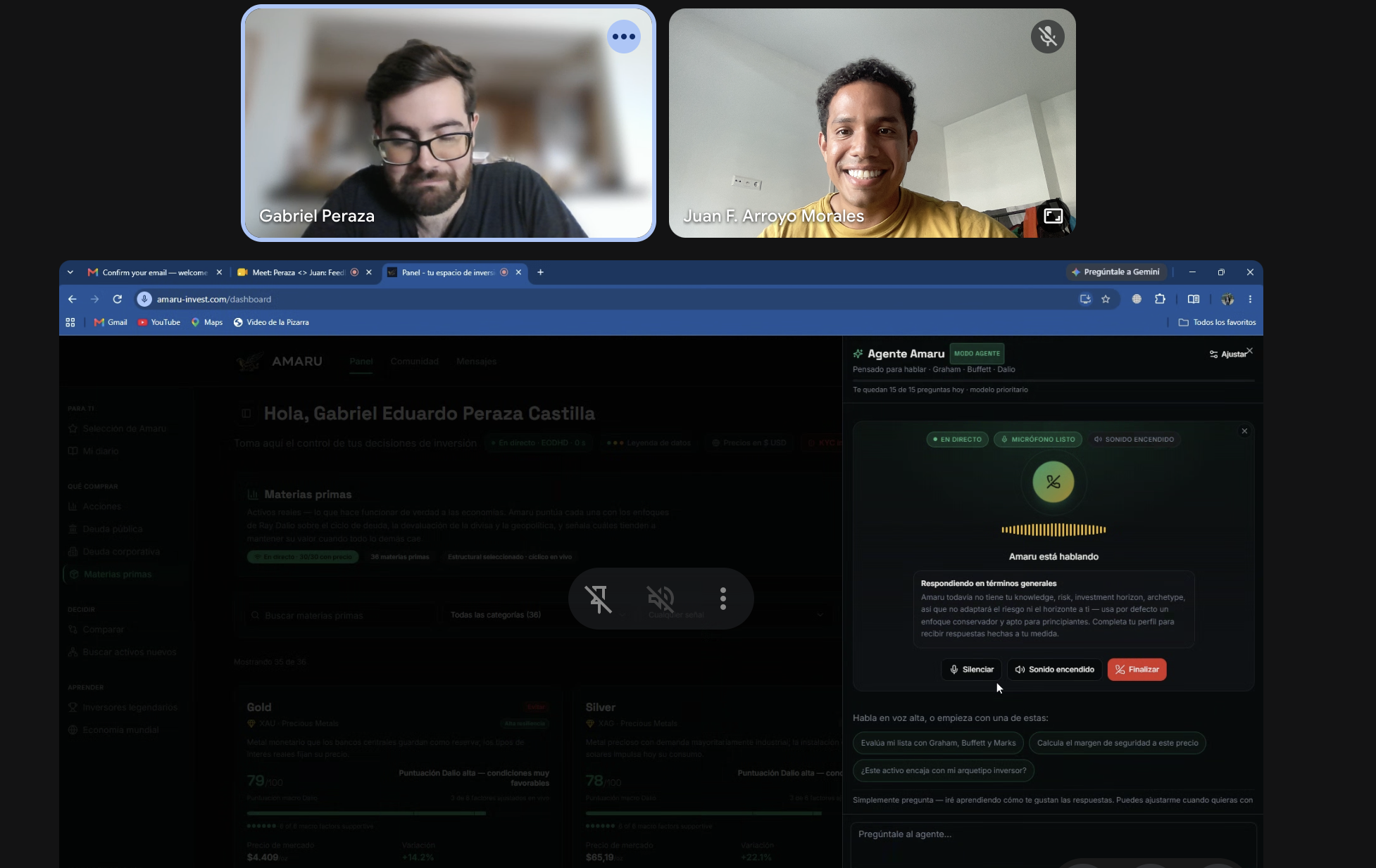 A real user trying Amaru Agent during a demo